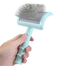 (Green) Firm Slicker Brush for Dogs- Extra Long Pin Slicker Brush for Large Dog Pet Grooming Wire Brush and