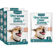 (2 Box - 20pcs)Pet Clean Wash Free Gloves, Pet Grooming Gloves, Pet Disposable Glove Wipes, Pet No Rinse Wipes, Pet Clean Wash Free Gloves