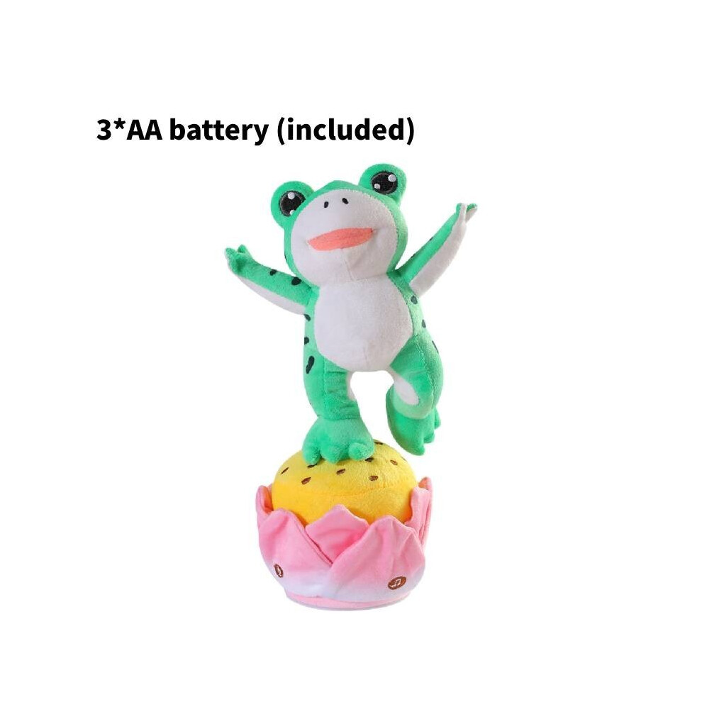 (Frog) Animal Panda Frog Electric Stuffed Singing Dance Recording Gift Spin Children