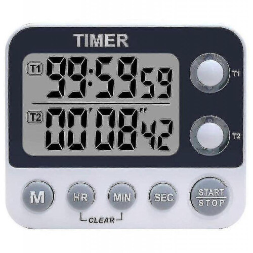 Digital Kitchen Timer Magnetic Large Screen Countdown Timer Clock 2 Channel Groups 99 Hours 2