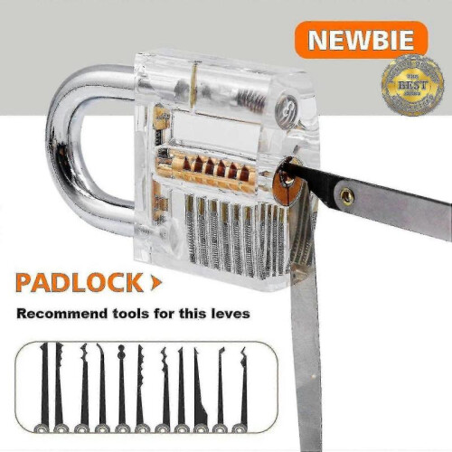 Lock Pick Set, 20-piece Premium Practice Lock Picking Tools with Transparent Training Padlocks-yu 2