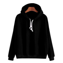 (Black, Tag XL=US M) Pullover Men Women Hoodie Unisex Hiphop Solid Color Sweatshirt Teenager Plain