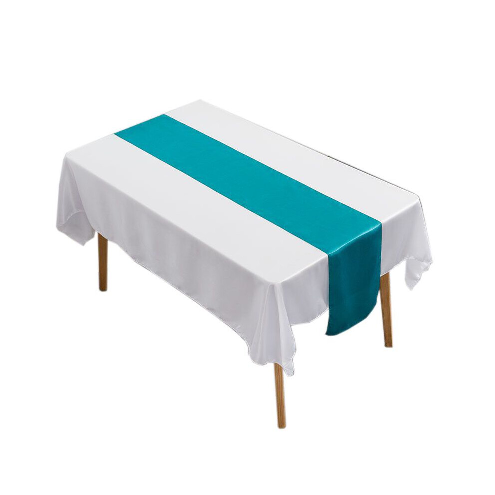 (Malachite Blue) Table Red Satin Runner Centerpieces Wedding Event Banquet Decor Tablecloth Home-image-OPC-PJ77ZFY-NEW