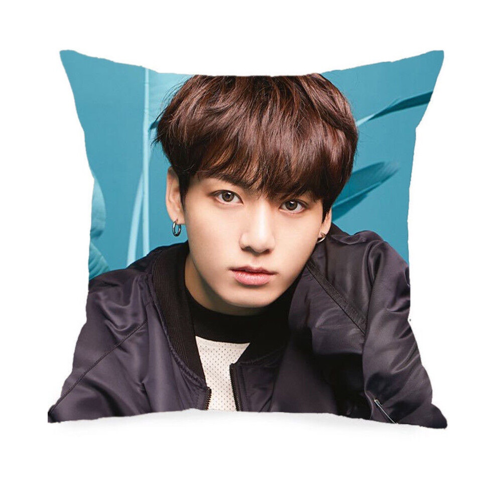 ( Jung Kook) Bts 18 Kpop Bangtan Boys Face Yourself Skin Cushion Pillow Cover Throw Blue/Peach