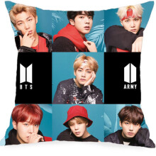 (Blue BTS ARMY) Bts 18 Kpop Bangtan Boys Face Yourself Peach Skin Cushion Pillow Cover Throw