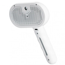 (White) Steams Brush for Shedding Self Cleaning Steamy Brush Anti-Static Comb with Release Button/Tank for Dog Cat