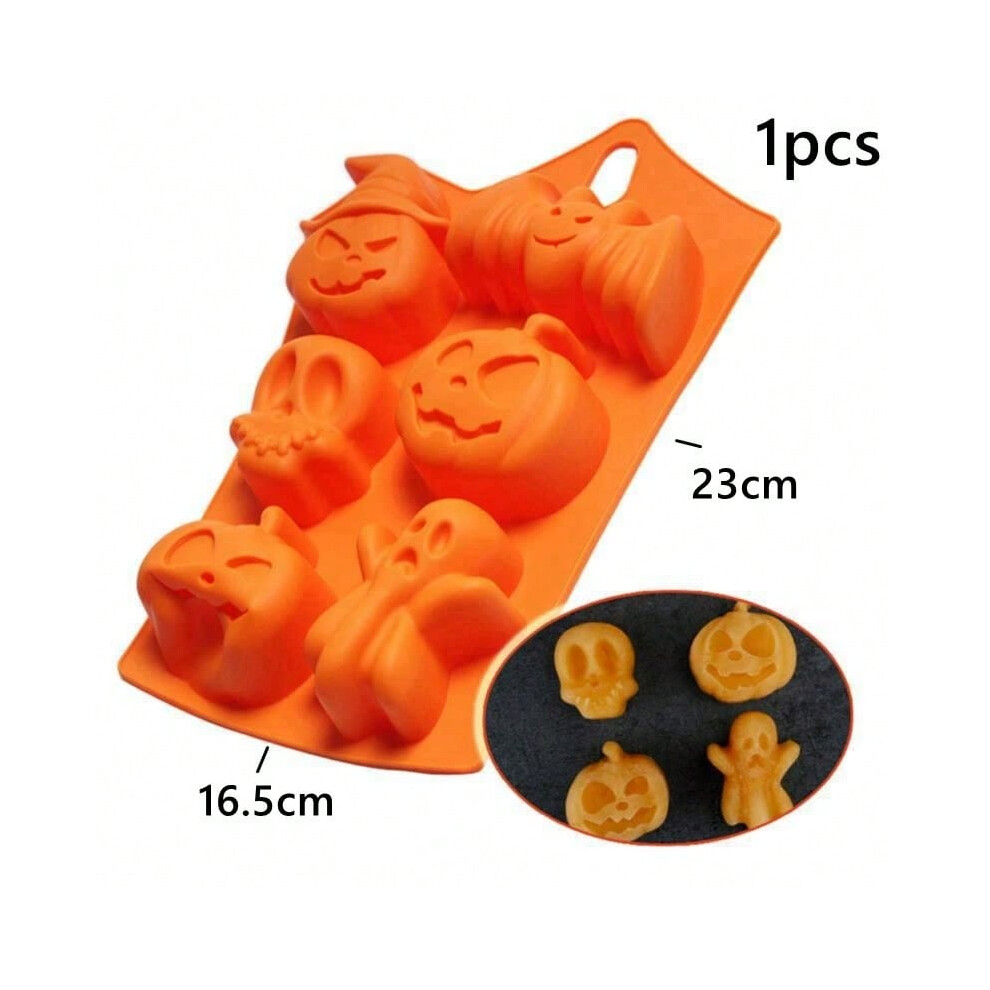 (1pcs) Pumpkin Halloween Silicone Mold for Cake Biscuit Candy Baking Skull Bat Spider Trick Or Treat kid Children Halloween Party Decor-image-OPC-PJ782R5-NEW