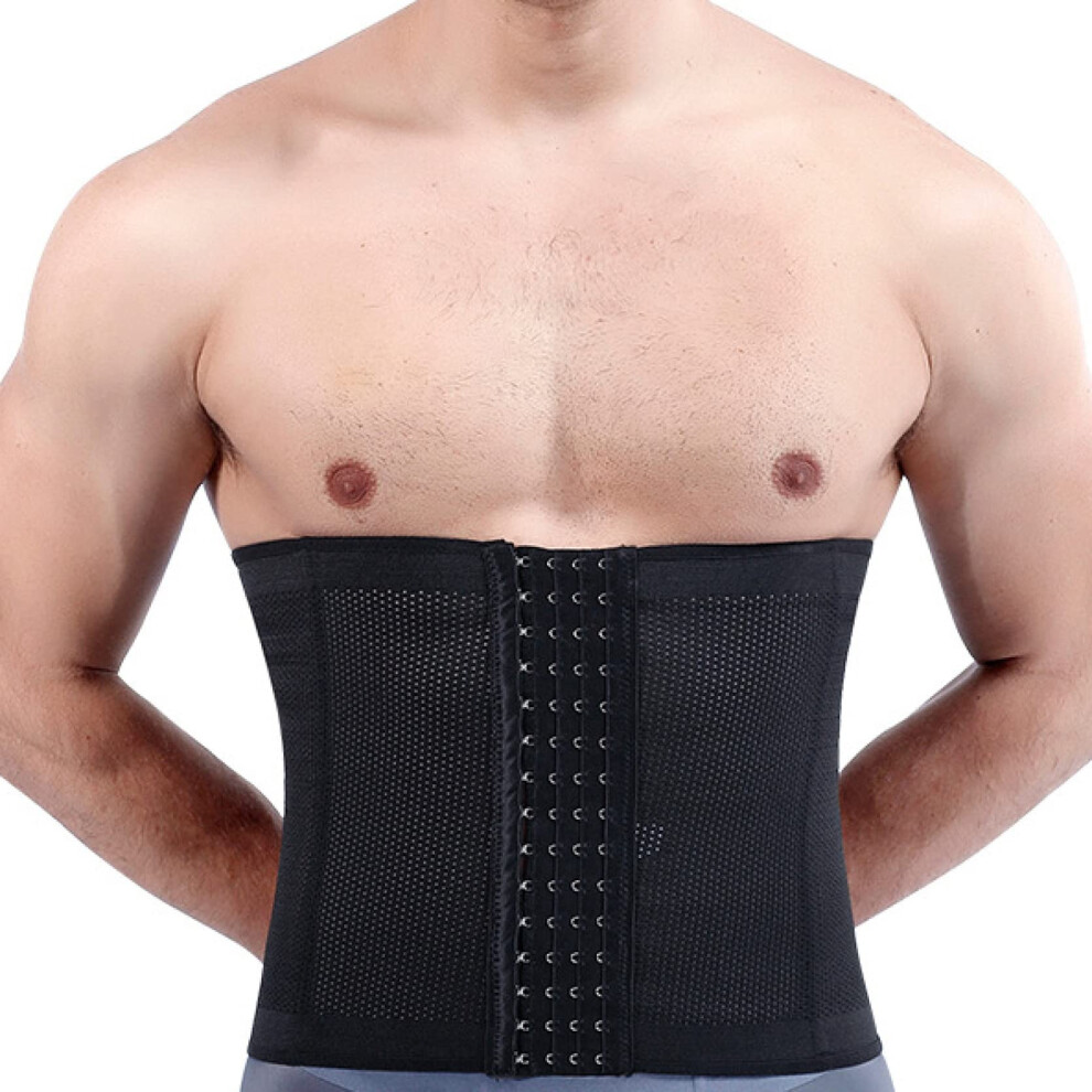 Body Shaper Waist Trimmers for men, training belt, adjustable waist, with hooks, abdominal wrap band, Shapewear Good Black 4XL-image-OPC-PJ785V8-NEW