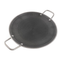 Koreanische BBQ-Pfanne, antihaftbeschichtet, aus Edelstahl, 34 cm / 13,4 in