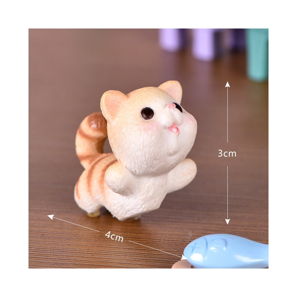 (Yellow Cat2(4*3cm)) Cat Figurines Mini Model Pet Doll Miniature Crafts Animals Ornaments Toy Cute-image-OPC-PJ787W2-NEW
