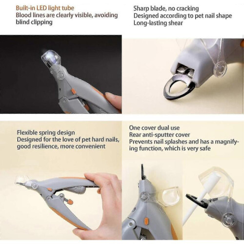 Pet Nail Clippers with Led Light for Rabbits Guinea Pigs 2