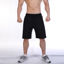 (Black, XL) Mens Plain Shorts Elasticated Gym Sweat Soft Casual Loose Shorts Jogging