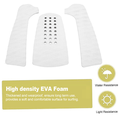 3PCS White EVA Surfboard Traction Pads for Paddle, Longboard & Shortboard 2
