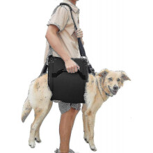 (M) Dog Carry Sling, Emergency Backpack Pet Legs Support Rehabilitation Dog (black) Lift Harness For Nail Trimming, Dog Carrier