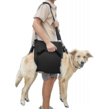 (M) Dog Carry Sling, Emergency Backpack Pet Legs Support & Rehabilitation Dog (black) Lift Harness For Nail Trimming, Dog Carrier
