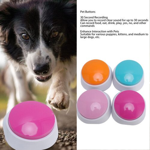 4 PCS Pet Training Buttons, 30-Second Record, Interactive Cat & Dog Buttons 2