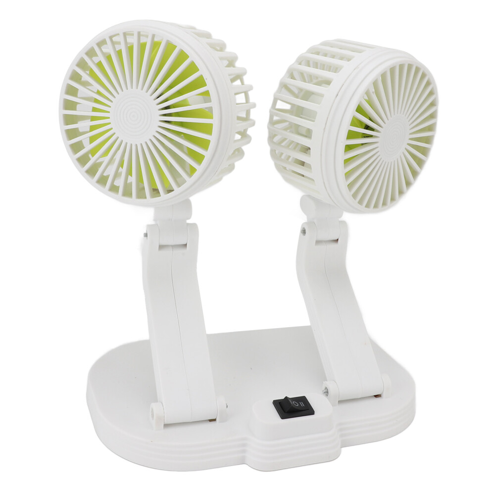 Dual Heads Usb Car Fan - Quiet Portable Vehicle Cooler 21X13x16cm White 9431330196773