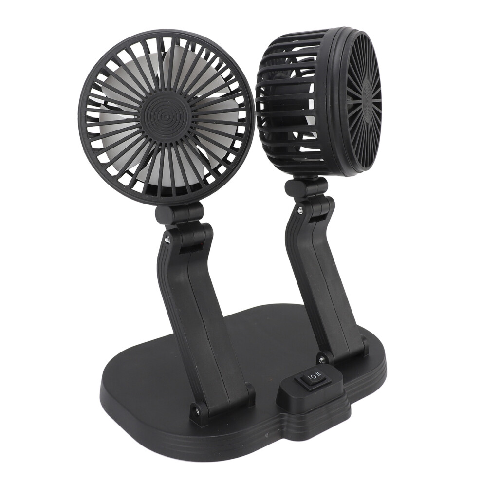 Dual Heads Car Fan 10W Portable 21x13x16cm Quiet Black-image-OPC-PJ78DBP-NEW