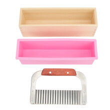 Wooden Loaf Soap Cutter Mold with 1 Pc Silicone