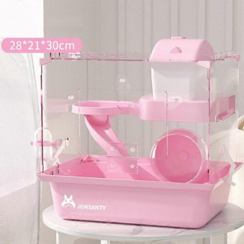 (Pink) Large Hamster Cage Small Animal Habitat Pet Carrier