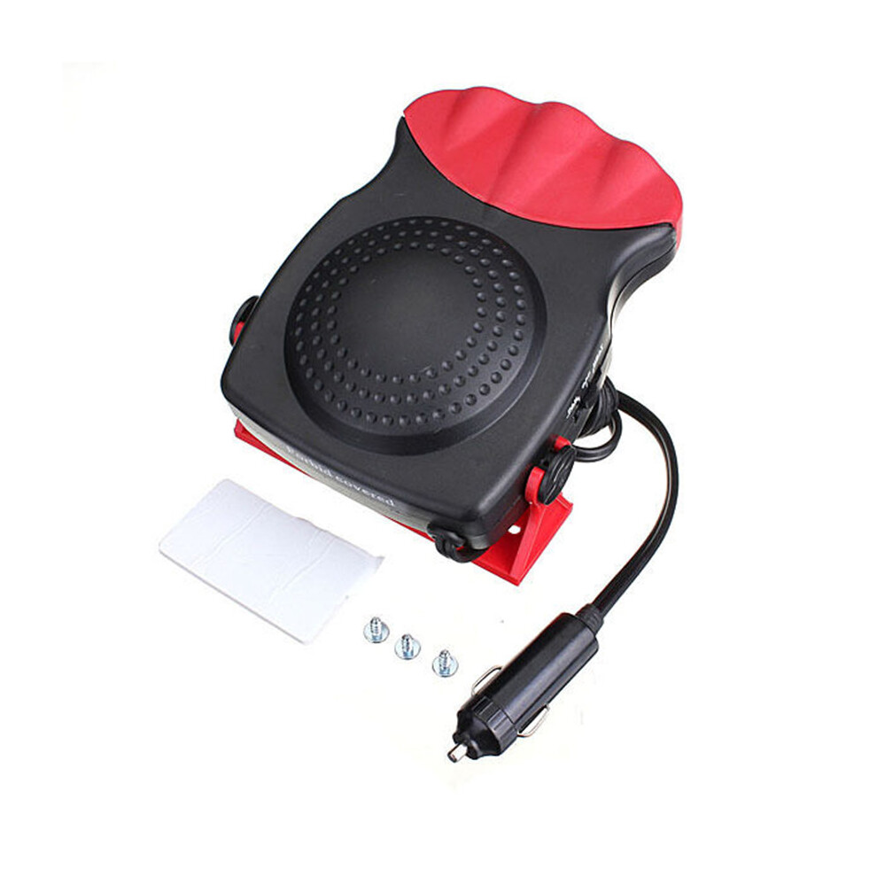 (Red) Car 2In1 12V Truck Auto Heater Hot Cool Fan Windscreen Defroster Window Demister Red