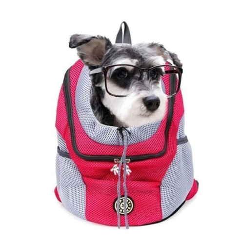 (L, Red) Summer Dog Backpack Carrier Summer Dog Backpack Front Dog Backpack Carrier For Small Medium Dogs 1