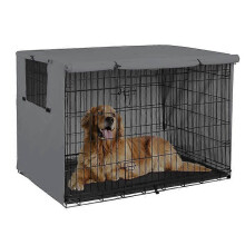 (S, gray) Universal Durable Dog Crate Cover Pet Kennel Cover Folding Cover for 25-49 inches Wire Dog Crate