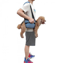 (M, Blue) Dog Carry Sling, Emergency Backpack Pet Legs Support & Rehabilitation Dog (black or blue) Lift Harness For Nail Trimming