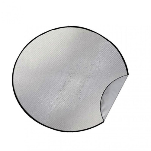 (38 inches, Silver) Fireproof Mat Waterproof Multifunctional Round BBQ Mat for Backyard
