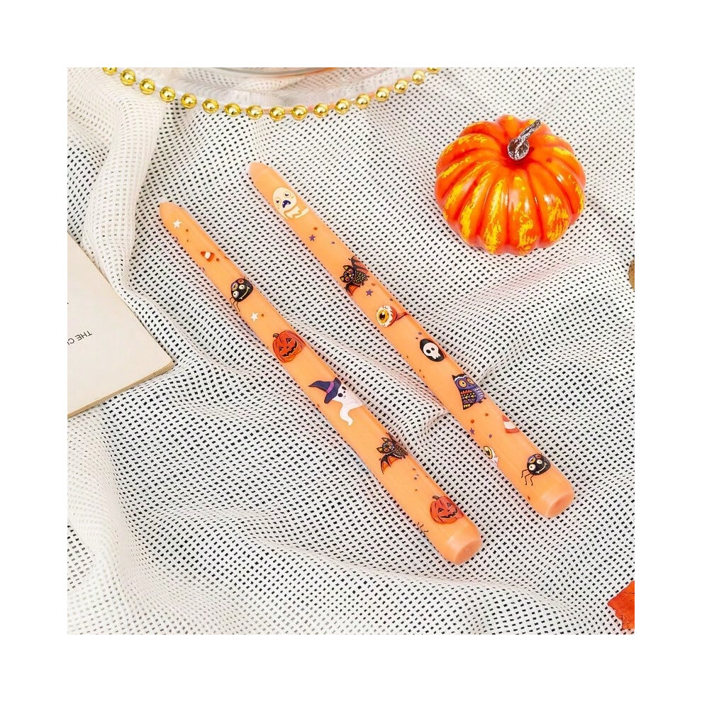 (Skeleton Bat (Orange)) Halloween decorations smokeless and odorless long-stem candles printed desktop ornaments evening party atmosphere layout props-image-OPC-PJ78GFB-NEW