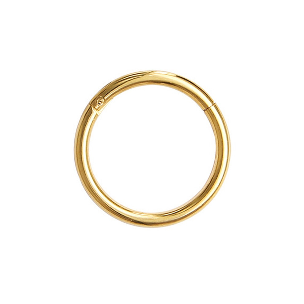 (Gold-Thickness1.6mm, Diameter 
-10mm) Steel Ring Nose Septum Clicker Hinge Segment For Ear Helix Hoop Tragus Ring-image-OPC-PJ78GND-NEW