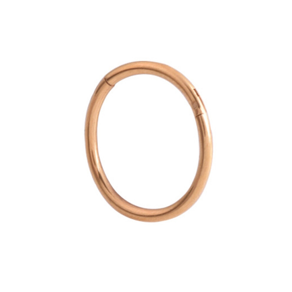 (Rose Gold-Thickness1.2mm, Diameter 
-6mm) Steel Ring Nose Septum Clicker Hinge Segment For Ear Helix Hoop Tragus Ring-image-OPC-PJ78GMH-NEW