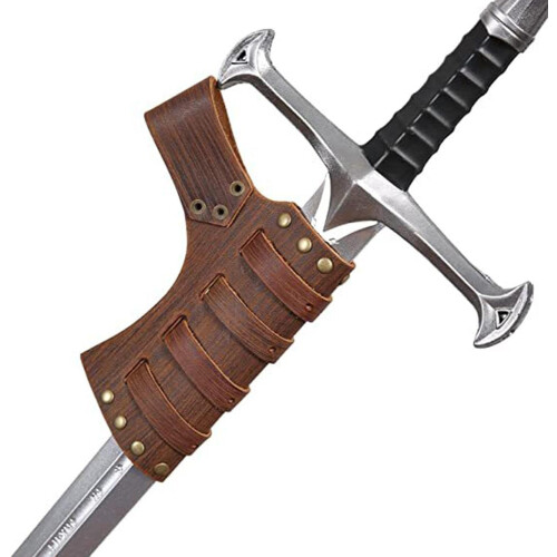 Sword Holder Adjustable Leather Belt for Medieval Viking Costume Brown 1