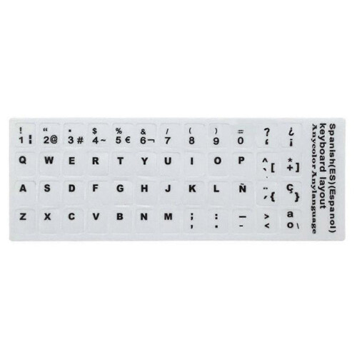 18x6.5cm Keyboard Layout Stickers Spanish Letters Keypad Protective Film