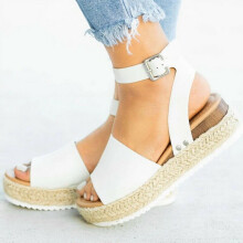 (White, EU37) Beach Womens Summer Platform Leopard Print Espadrilles Sandals 3642 Size Shoes