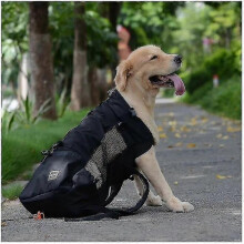 (L, Black) Pet Dog Carrier Travel Backpack Outdoor Ventilation Breathable Bicycle Motorcycle Outdoor Hiking Spo