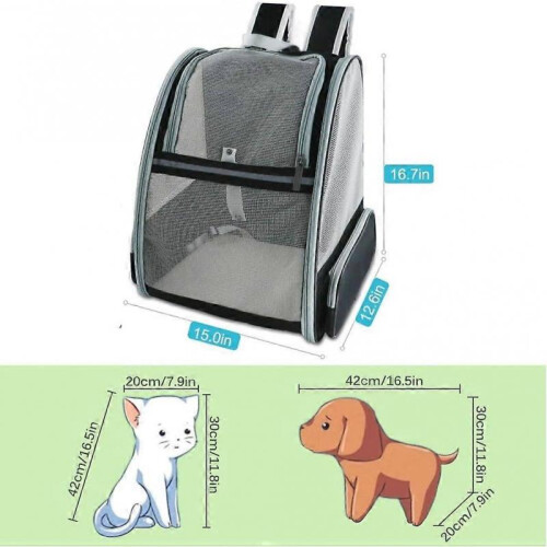 Pet travel portable backpack-black-medium 2