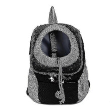 (S, Black) Shoulder bag pet carrier for puppies - portable travel backpack with mesh windows