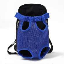 (M, Blue) Pet Travel Dog Backpack Carrier, Head-Out Design, Breathable, Puppy Front Carrier, Pet Hiking Bag