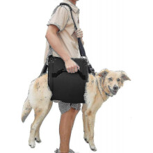 (XXL) Black Dog Carrier Lift Harness for Nail Trimming with Legs Support & Emergency Rehabilitation Backpack