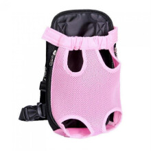 (S, Pink) Pet Travel Dog Backpack Carrier, Head-Out Design, Breathable, Puppy Front Carrier, Pet Hiking Bag