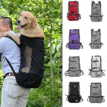 (L-suit 8-16kg, Blue) Breathable Large Dog Outdoor Travel Adjustable Backpack For Hiking Cycling Reflective Bag Dogs