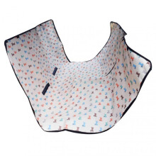 Car Pet Pad Oxford Cloth Anti Dirty Waterproof Car Dog Backseat Cover for Dog Travel Beige with Puppy Pattern