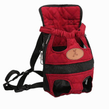 (M) Pet Cats And Dogs Go Out Portable Chest Breathable Red Backpack