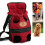 (M) Pet Cats And Dogs Go Out Portable Chest Breathable Red Backpack 4