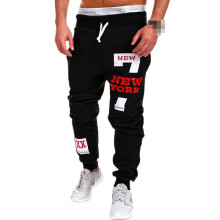 (BlackRed, M) Tracksuit Mens Sport Gym Slim Fit Skinny Jogging Joggers Trousers Sweat Pants