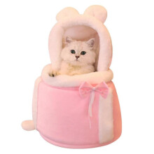 (M, Pink) Warm Pet Carrier Bag Small Cat Dogs Backpack Winter Plush Pets Cage For Outdoor Travel Pet Hanging Chest Bags/YY