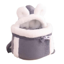 (M, Grey) Warm Pet Carrier Bag Small Cat Dogs Backpack Winter Plush Pets Cage For Outdoor Travel Pet Hanging Chest Bags/YY