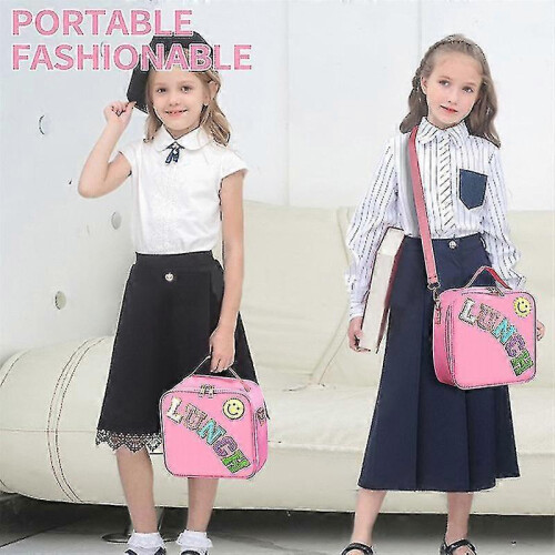 Insulated Lunch Bag with Adjustable Shoulder Strap for Girls 1
