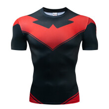 (Batman 1, M) Print Batman 3d Gym Tshirt Men Fitness Tops Tee Compression